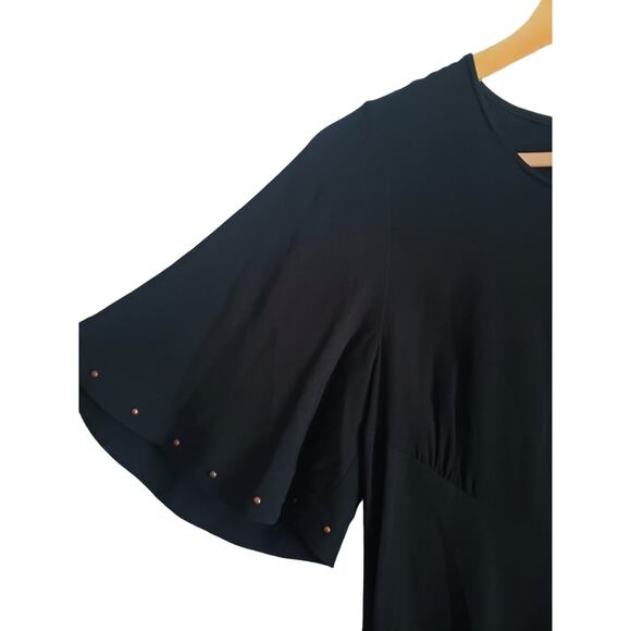 See By Chloe Crepe Studded Black Midi Dress Size 42 (US Size 6) - Picture 4 of 8